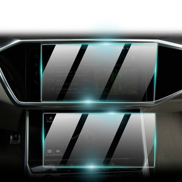 Audi A6 & A7 2019-2024 uyumlu 10.1" İnç Navigasyon ve 8.6" İnç Multimedya Ekran için 9H Nano IPG ProActive Ekran Koruyucu (2'li SET)