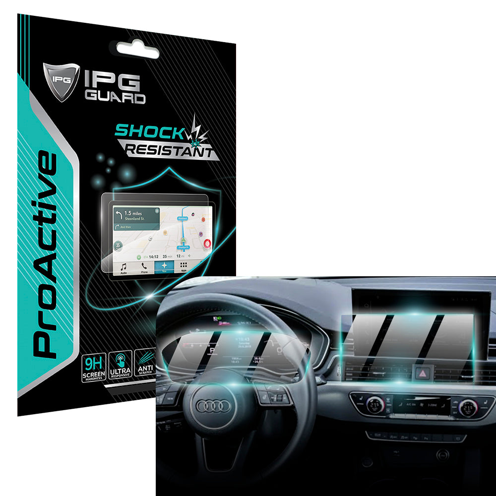 Audi A4-A5 2021-2024 10.1" İnç Gösterge Paneli ve Navigasyon için 9H Nano IPG ProActive Ekran Koruyucu (2'li set)