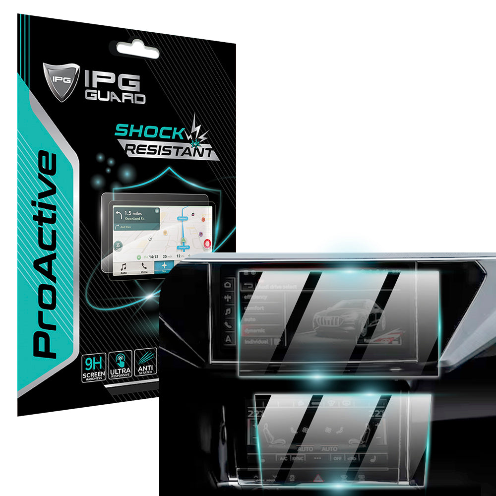 IPG ProActive for Audi Q8 e-Tron 2019-2024 & Q8 2019-2024 & Q7 2020-2024 10.1" inch Navigation + 8.6" inch Second Screen (2 Pieces) Screen Protector