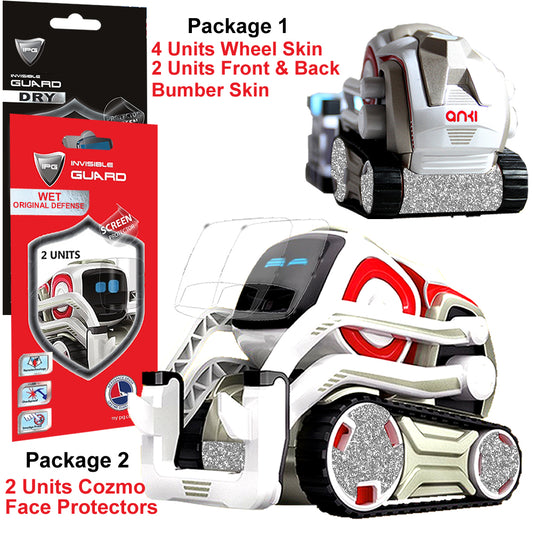 IPG for Cozmo Robot Decoration KIT-Wheels&Body Set 7 Units Decals & 2 Units Face Screen Protector (White Glitter)