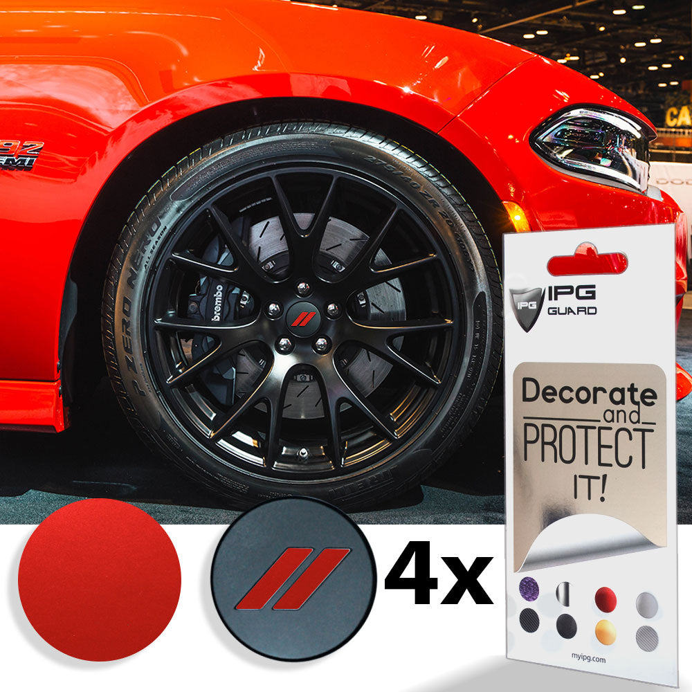 2017-2024 Dodge Challenger Hash Rhombus Jant Kapağı için IPG Dekoratif Koruyucu Logo Amblem Sticker Etiket Aksesuar Vinil (4 Set)
