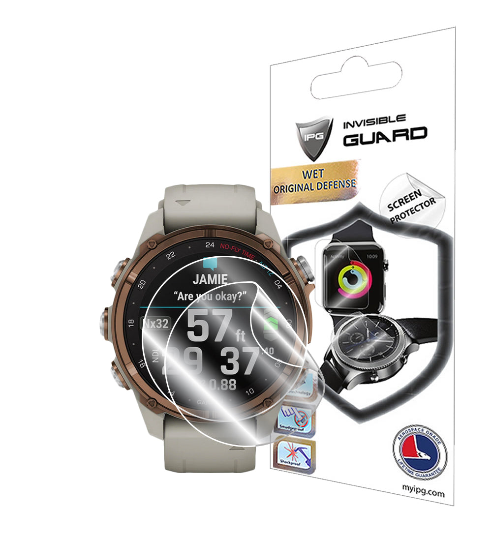 Garmin Descent Mk3-Mk3i (Kasa Boyu:43 mm) Akıllı Saat için IPG Orijinal Ekran Koruyucu (2 Adet) (Hidrojel)