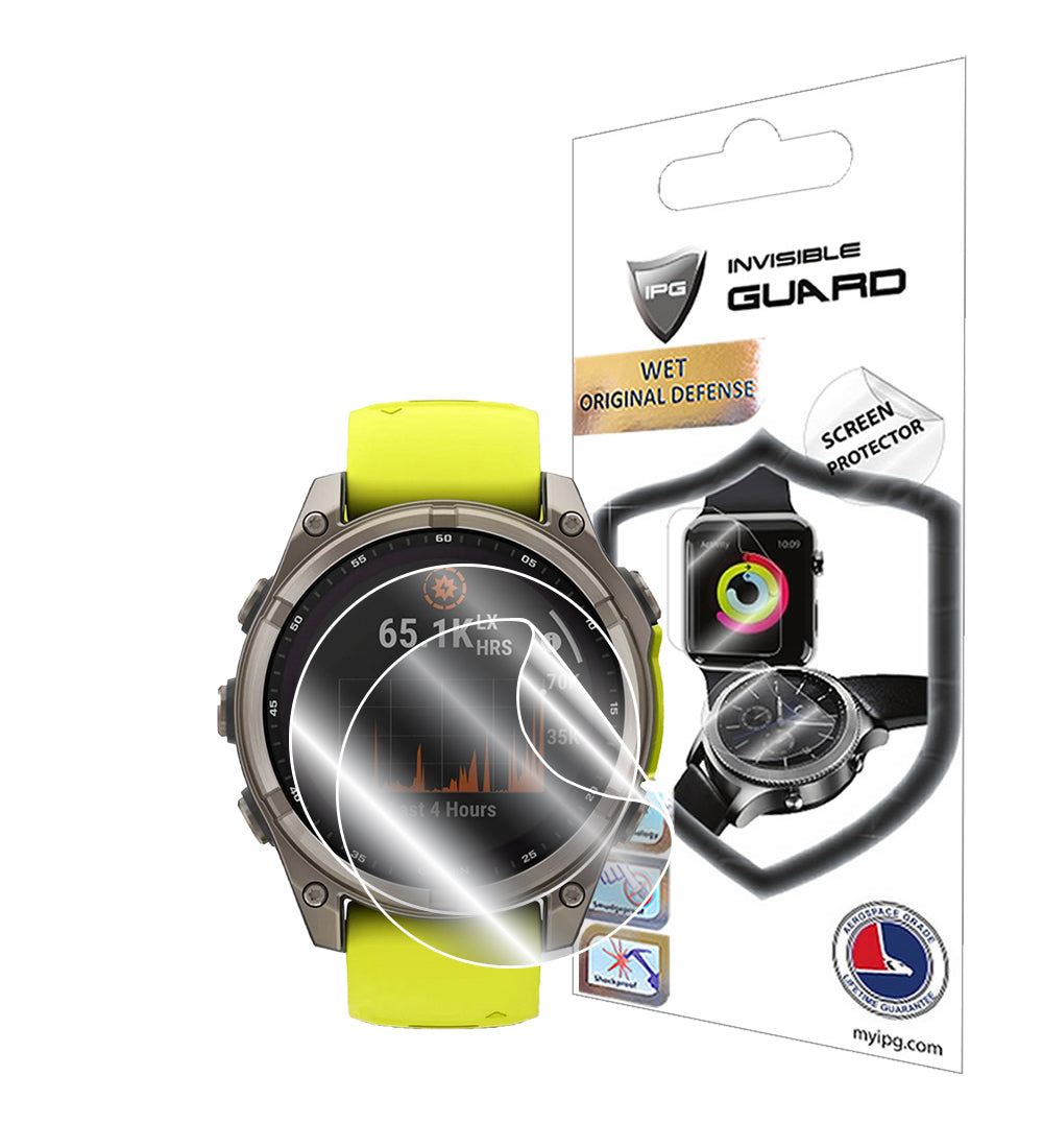 IPG Original for Garmin Fenix 8 – Fenix 8 Pro 47 mm AMOLED / SOLAR Smartwatch SCREEN Protector (2 Units) (Hydrogel)