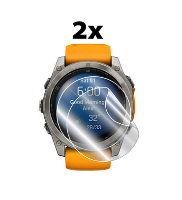 Garmin Fenix 8 – Fenix 8 Pro 51 mm AMOLED / Garmin Enduro 3 Akıllı Saat için IPG Orijinal Ekran Koruyucu (2 Adet) (Hidrojel)
