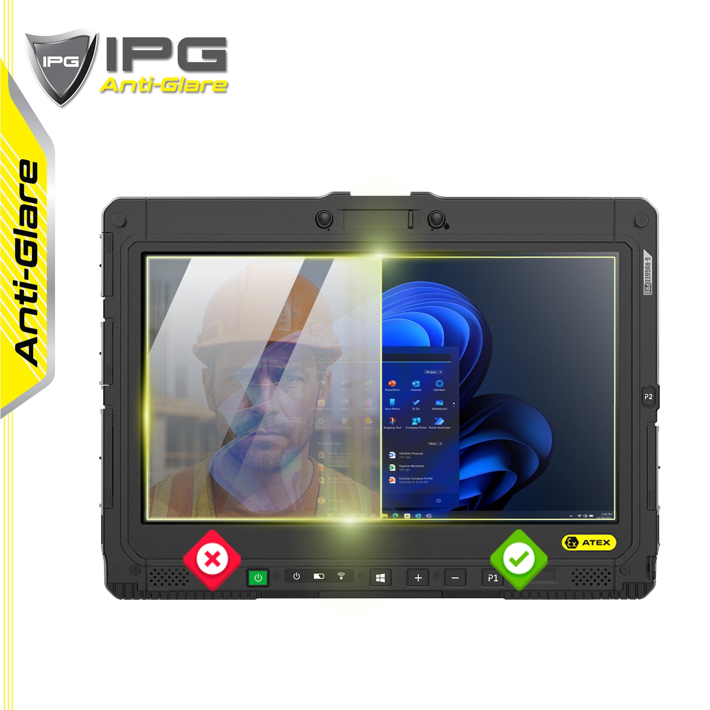 Ipg Anti-Glare for Getac K120-EX 12.5" inch Industrial Diagnostic Tablet PC Display Anti-Glare Screen Protector