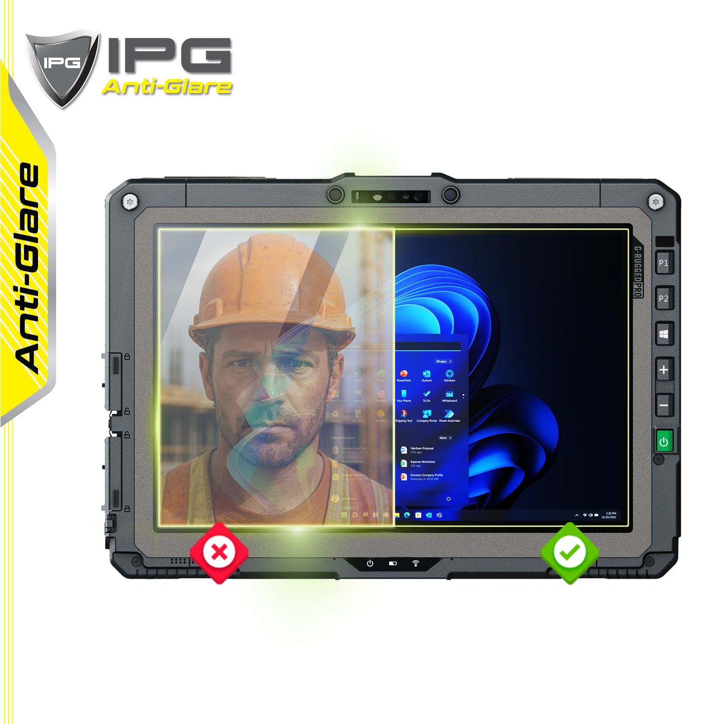 Ipg Anti-Glare for Getac UX10 10.1" inch Industrial Diagnostic Tablet PC Display Anti-Glare Screen Protector