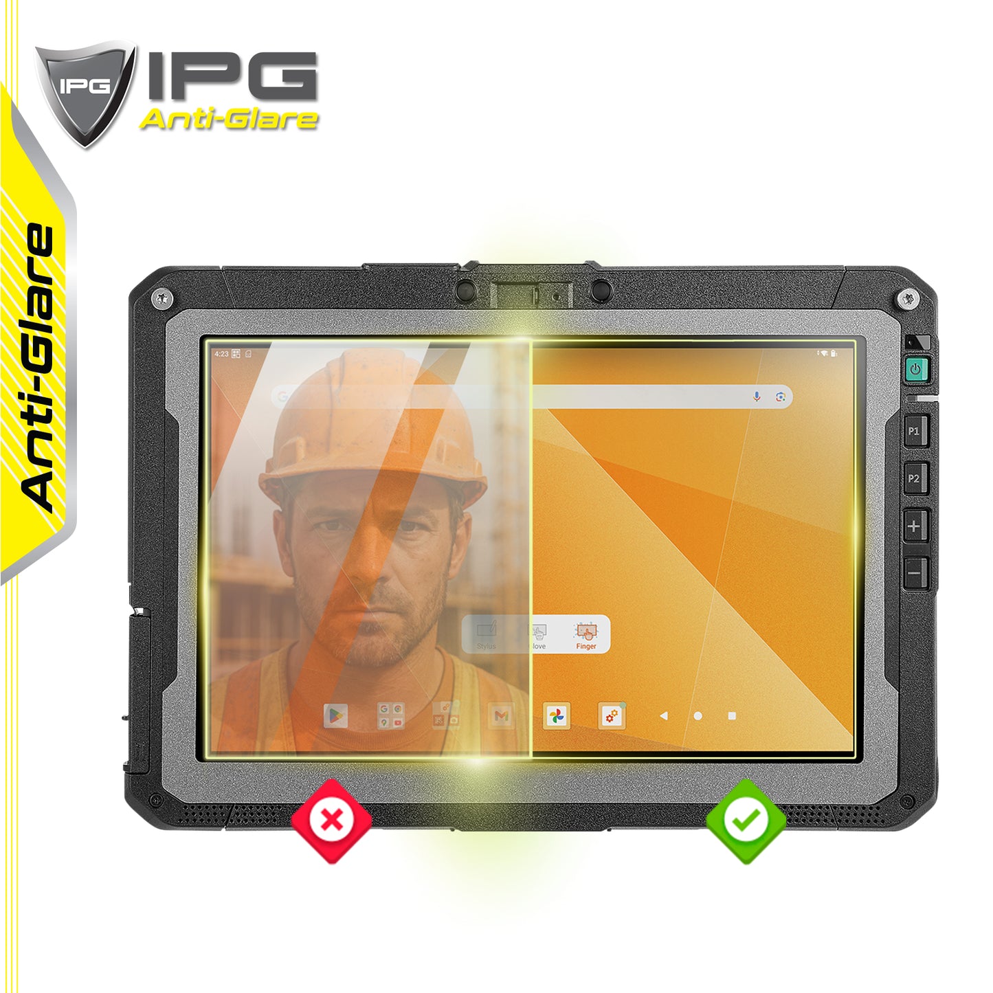 Ipg Anti-Glare for Getac ZX10 / ZX10-EX 10.1" inch Industrial Diagnostic Tablet PC Display Anti-Glare Screen Protector