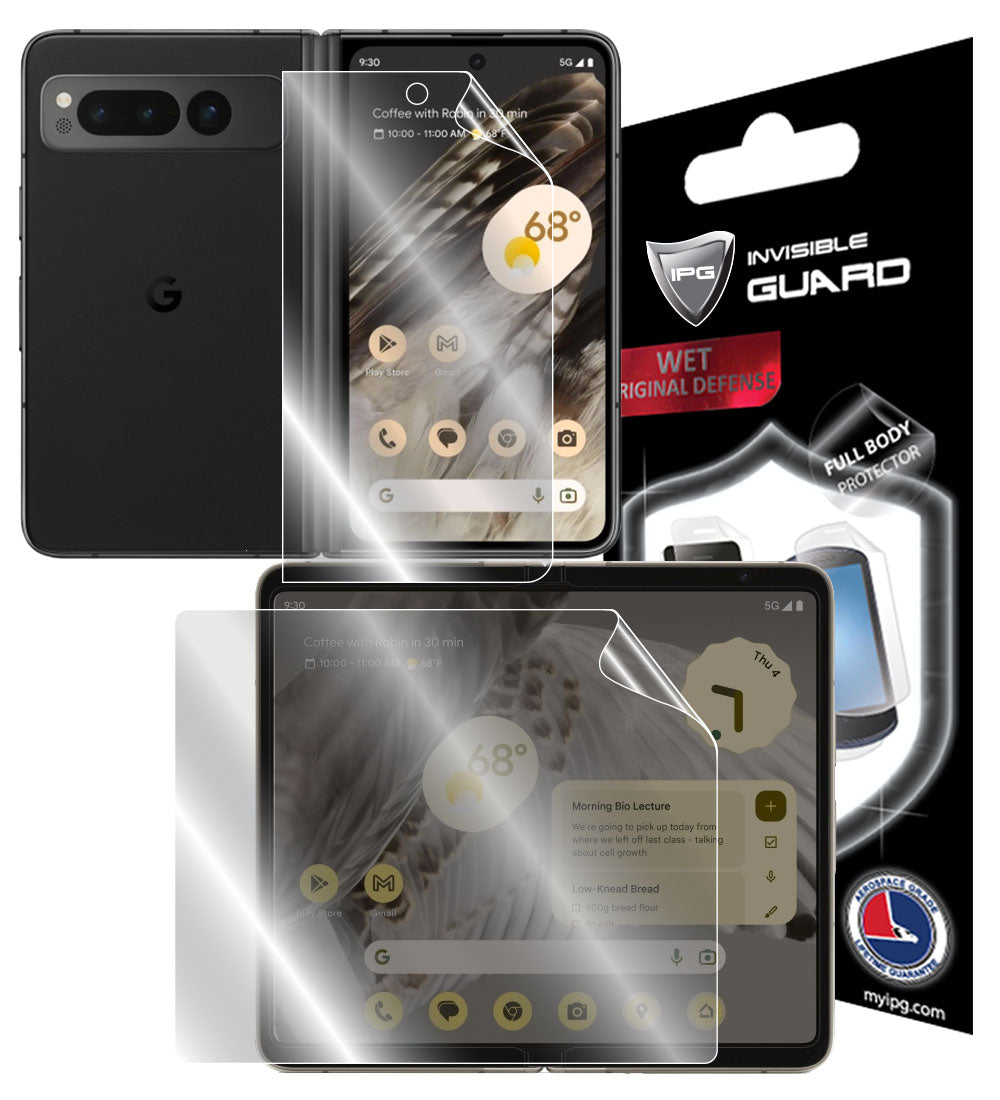 Google Pixel Fold Akıllı Telefon için IPG Orijinal (İç - Dış Ekran) Tam Kaplama Koruyucu (Hidrojel)