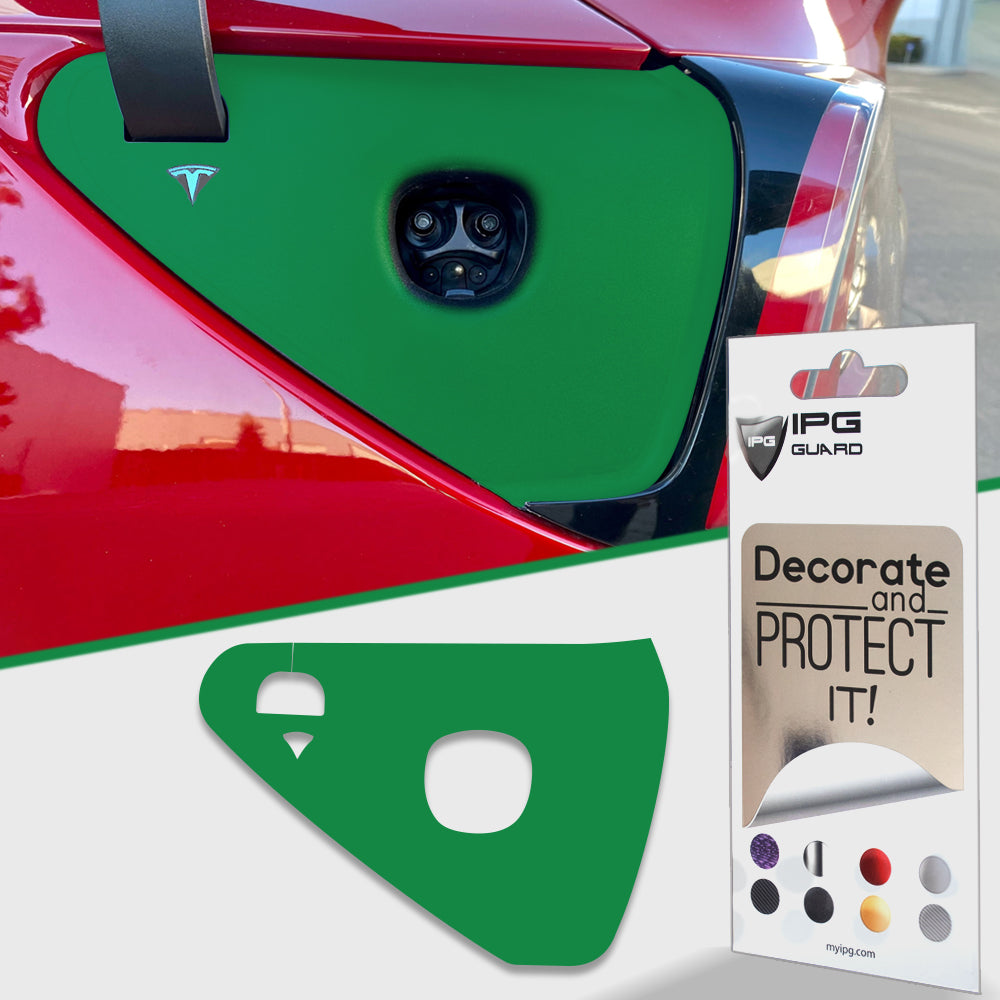 Tesla Model 3 - Model Y 2021-2023 Şarj Port Girişi için IPG Dekoratif Koruyucu Logo Amblem Sticker Etiket Aksesuar Vinil