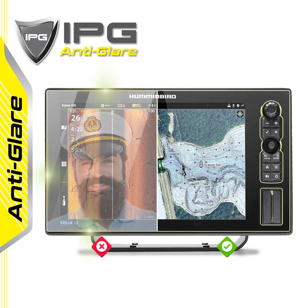 Humminbird SOLIX 12 CHIRP MEGA SI+ G3 12" inç Balık Bulucu Sonar Radar Harita Dönüştürücü Ekranı için IPG Anti-Glare Yansıma Önleyici Ekran Koruyucu