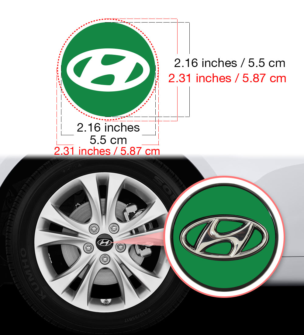 IPG Decorative for Hyundai Sonata - Azera - Santa Fe 2011-2023 Logo Center Cap Wheel Tire Decals Stickers Logo (Center Cap:2.31"-4 Units)