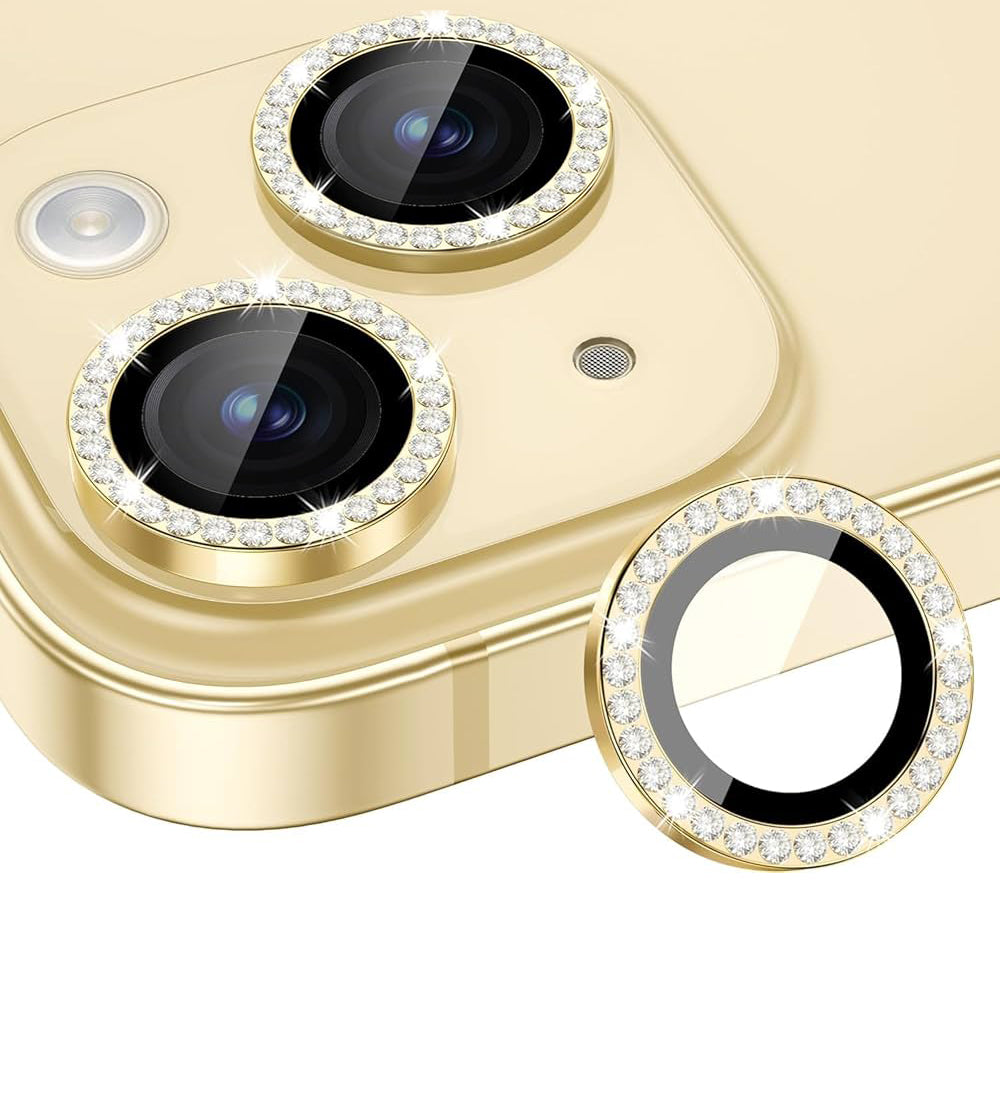 IPG ProLens for Apple iPhone 14 - 14 Plus DIAMOND FRAME CAMERA LENS Protector (Gold)