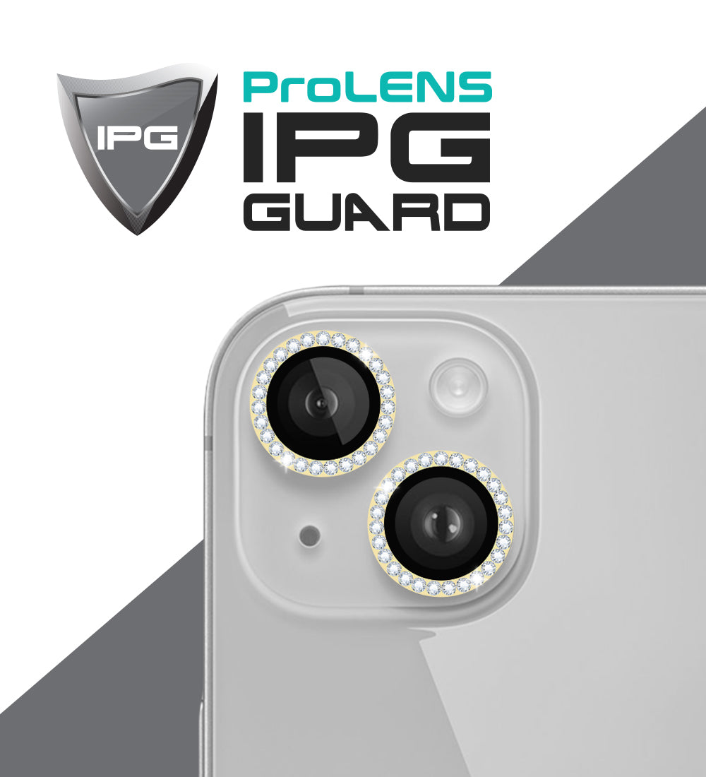 IPG ProLens for Apple iPhone 14 - 14 Plus DIAMOND FRAME CAMERA LENS Protector (Gold)
