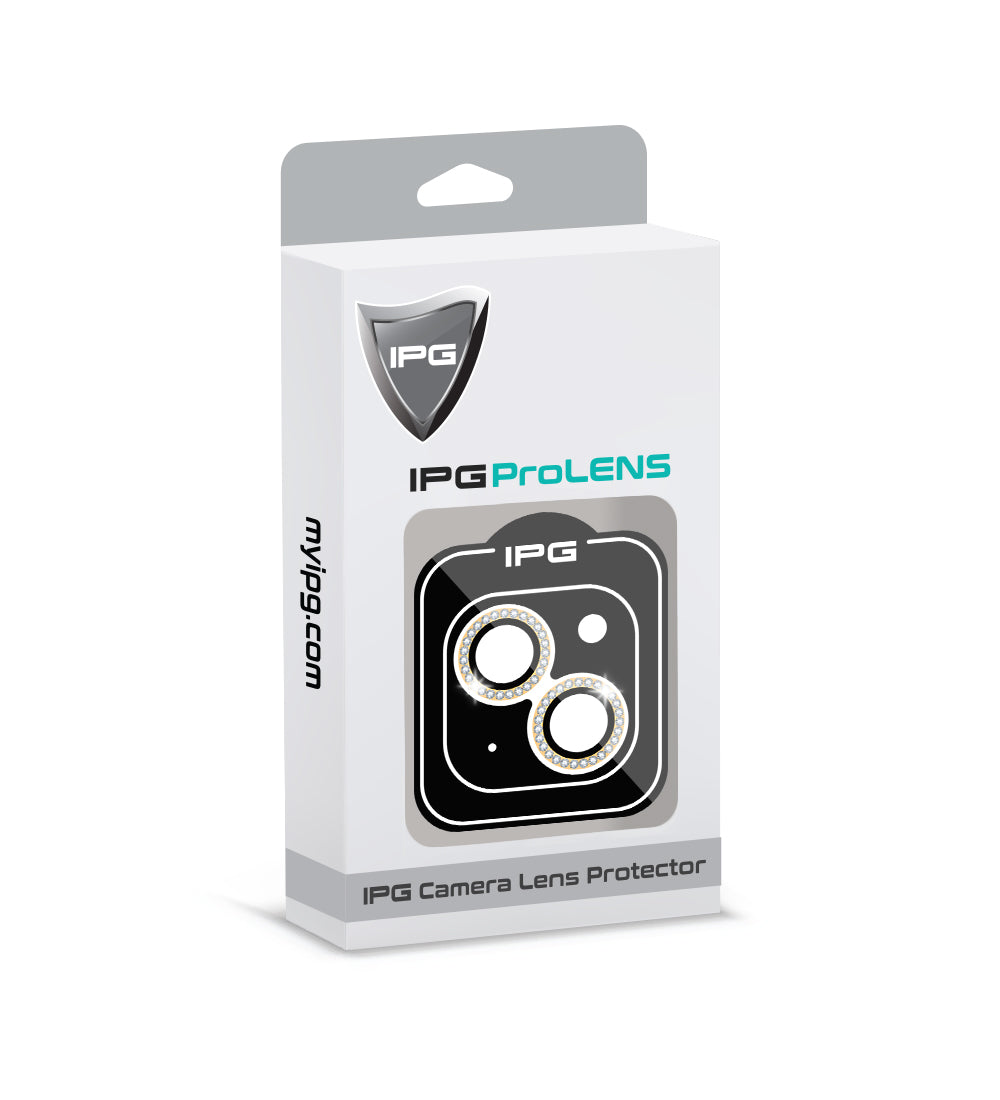 IPG ProLens for Apple iPhone 14 - 14 Plus DIAMOND FRAME CAMERA LENS Protector (Gold)