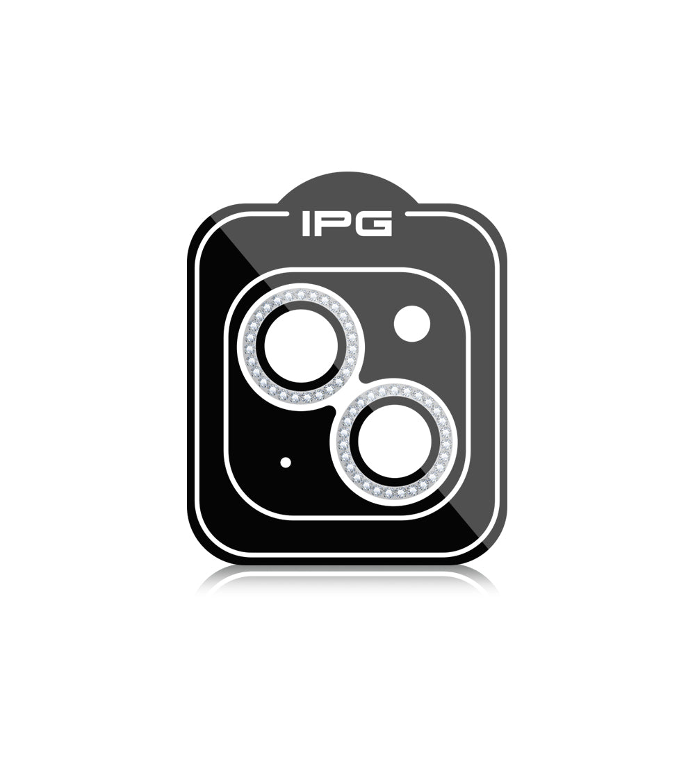 IPG ProLens Apple iPhone 14 - 14 Plus için Elmas - Taşlı Kamera Lens Koruyucu (Gümüş)