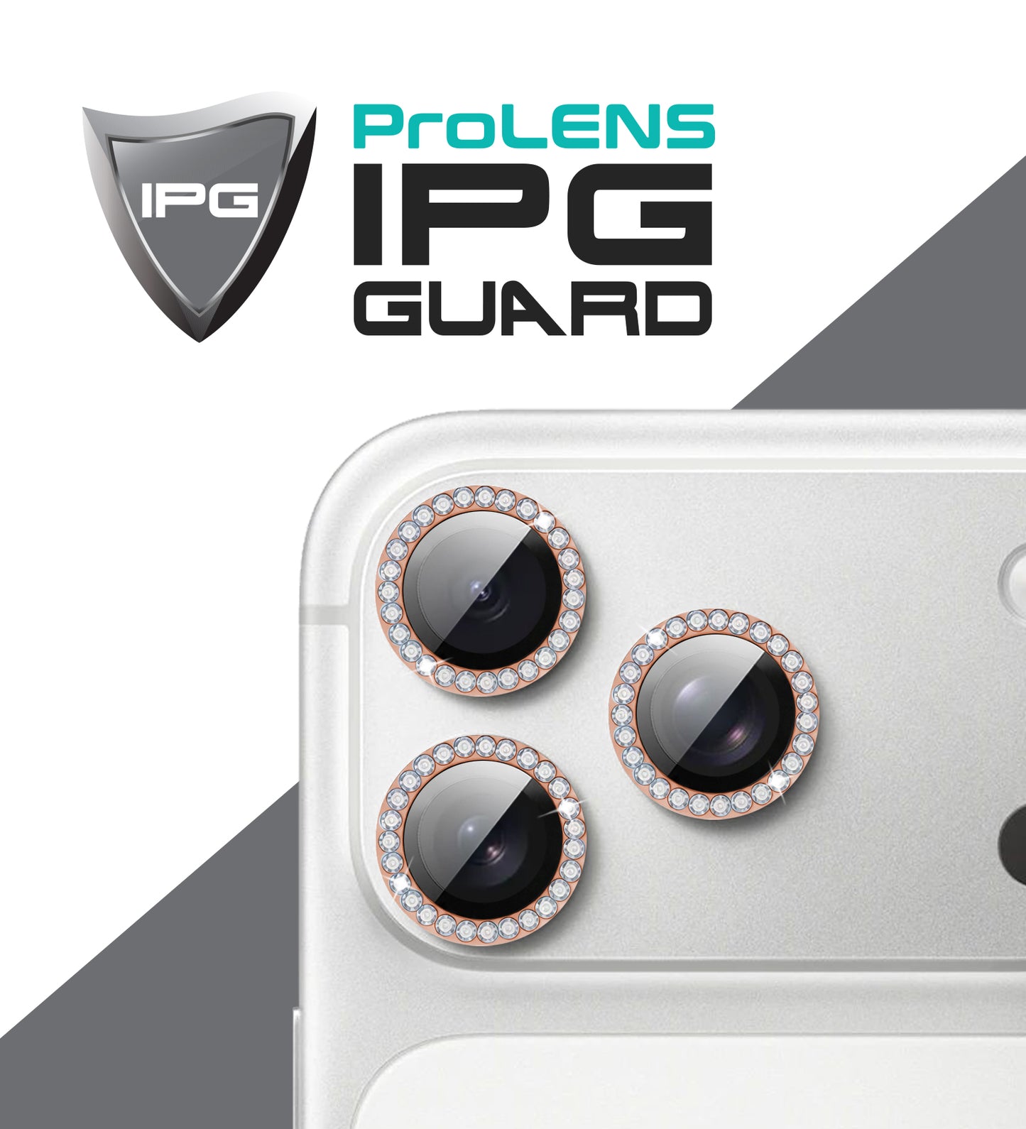 IPG ProLens Apple iPhone 16 Pro - 16 Pro Max için Elmas - Taşlı Kamera Lens Koruyucu (4 Farklı Renk Seçeneğiyle)