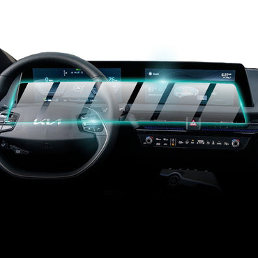 Kia EV6 2024 12.3" inç Gösterge Paneli + 12.3" inç Curved Navigasyon için 9H Nano IPG ProActive Ekran Koruyucu (Tek Parça)