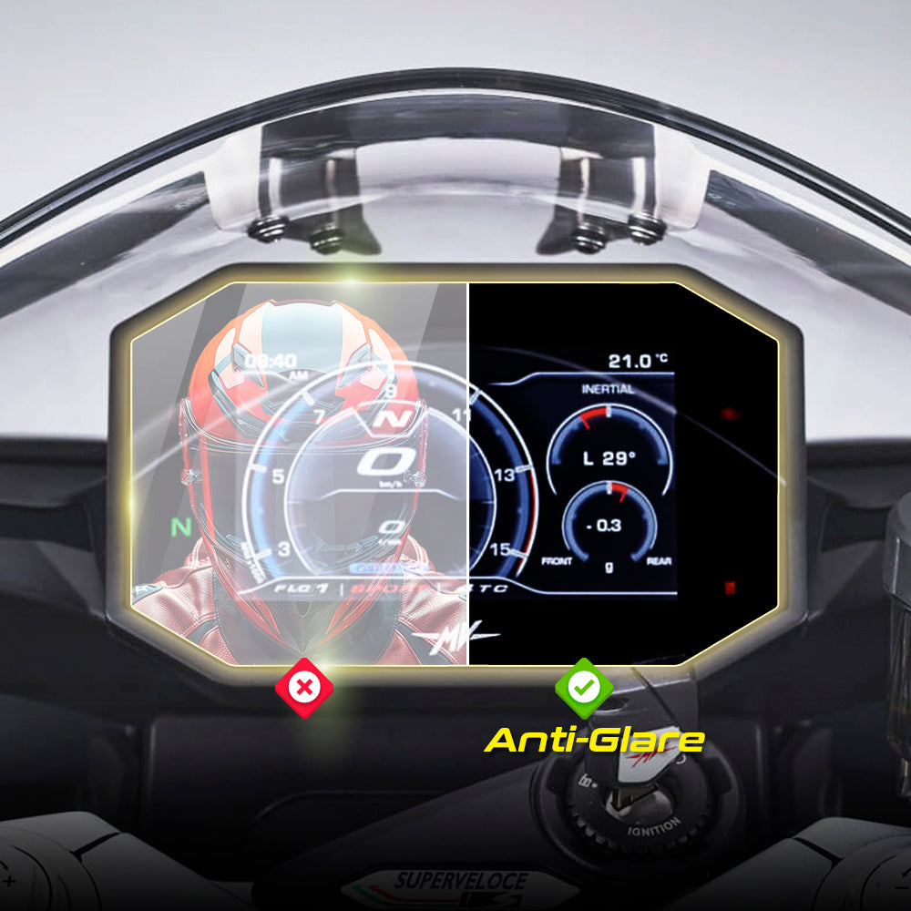 2020-2025 MV AGUSTA SUPER VELOCE 800 - SERIE ORO Motor Navigasyon Hız Göstergesi Gösterge Paneli için IPG Anti-Glare Yansıma Önleyici Ekran Koruyucu
