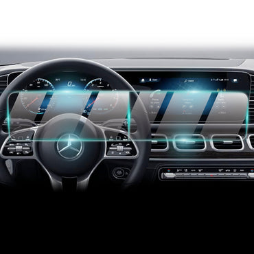 Mercedes Benz GLE 350 450 580 2023 E 450 350 Maybach GLS 600 G550 2020-2024 12.3" inç Gösterge Paneli ve Navigasyon için 9H Nano IPG ProActive 2'li Ekran Koruyucu