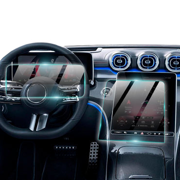 Mercedes Benz C-Class GLC C300 300 C400 C63 S Class W223 W206 2021-2024 & Mercedes Benz C-Class GLC C300 300 C400 C63 S Class W223 W206 2021-2024 12.3" inç Gösterge Paneli ve 11.9" inç Navigasyon için 9H Nano IPG ProActive Ekran Koruyucu Set