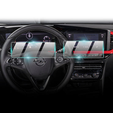 Opel Mokka Ultimate - GS 2024 & Mokka Electric 2024 & Grandland Ultimate - GS 2024 12" İnç Gösterge Paneli + 10" İnç Navigasyon için 9H Nano IPG ProActive Ekran Koruyucu (2'li Set)