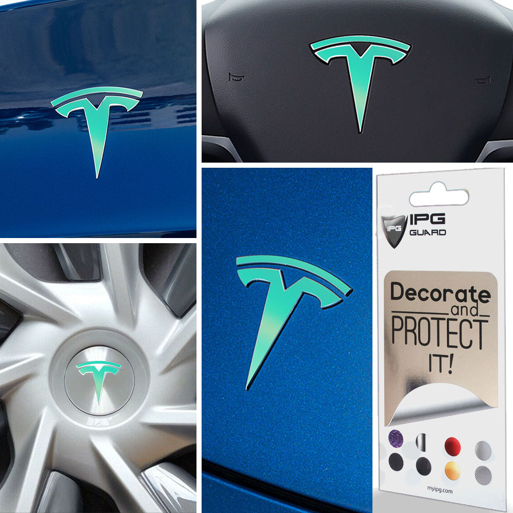 Tesla Model Y için IPG Dekoratif Koruyucu Amblem Sticker Etiket Aksesuar Vinil (8 Logo Set)