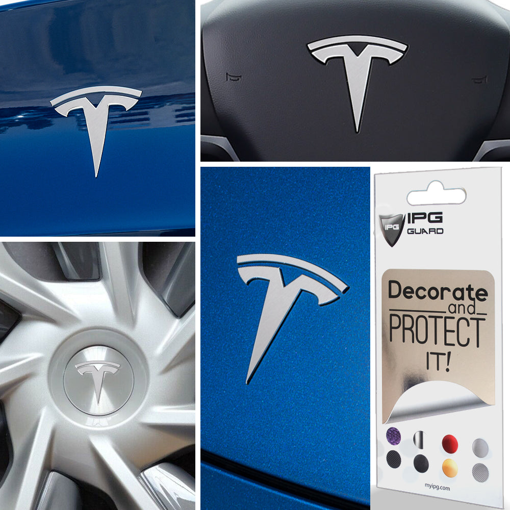 Tesla Model Y için IPG Dekoratif Koruyucu Amblem Sticker Etiket Aksesuar Vinil (8 Logo Set)