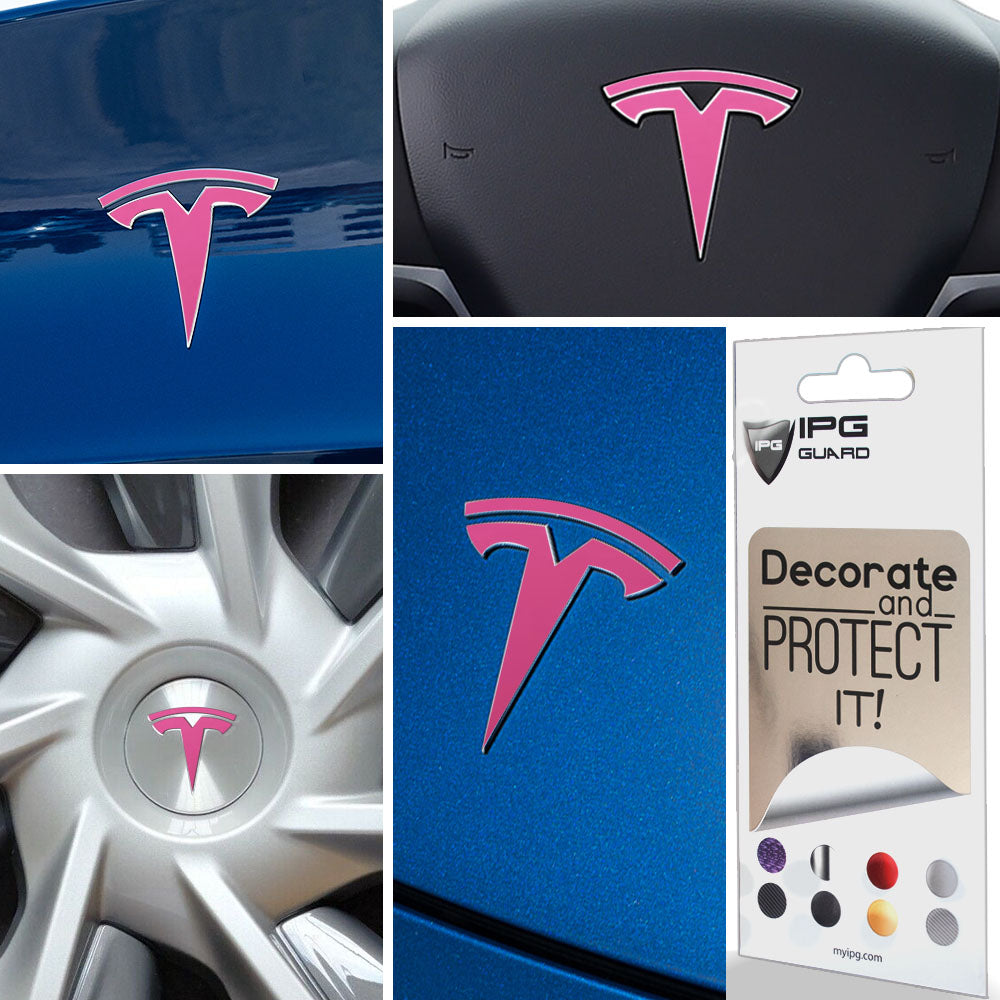 Tesla Model Y için IPG Dekoratif Koruyucu Amblem Sticker Etiket Aksesuar Vinil (8 Logo Set)