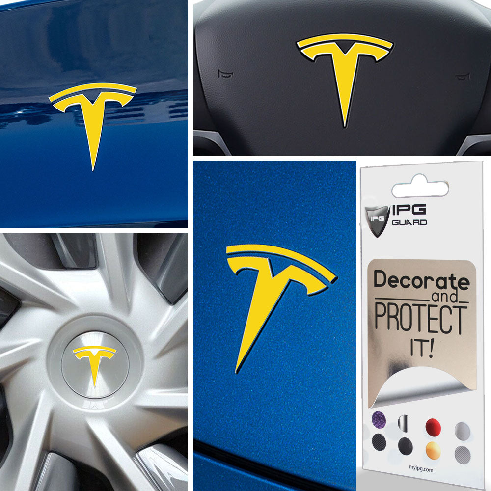 Tesla Model Y için IPG Dekoratif Koruyucu Amblem Sticker Etiket Aksesuar Vinil (8 Logo Set)