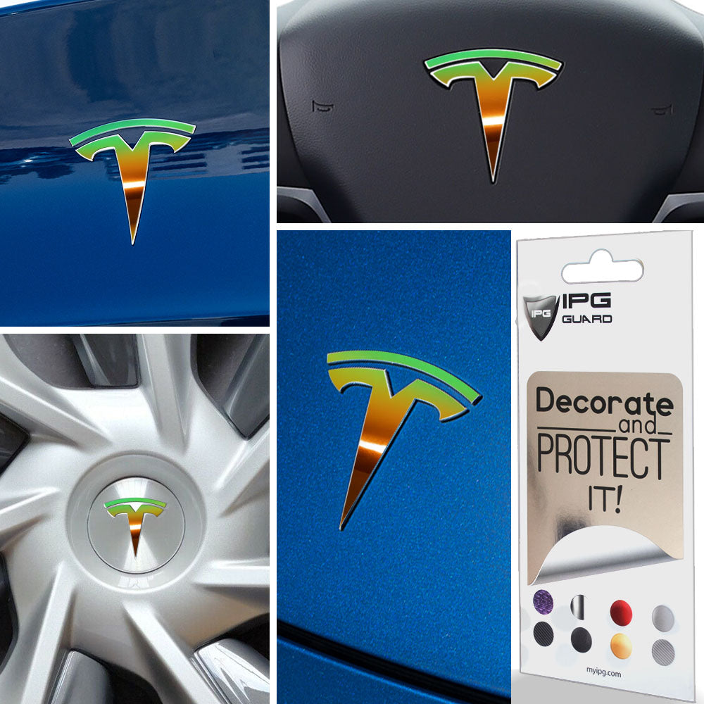 Tesla Model Y için IPG Dekoratif Koruyucu Amblem Sticker Etiket Aksesuar Vinil (8 Logo Set)
