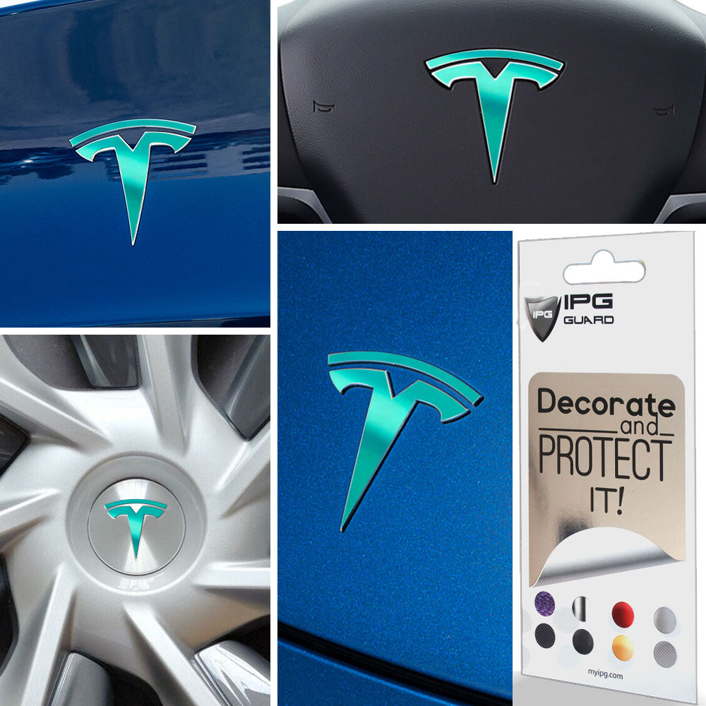 Tesla Model Y için IPG Dekoratif Koruyucu Amblem Sticker Etiket Aksesuar Vinil (8 Logo Set)
