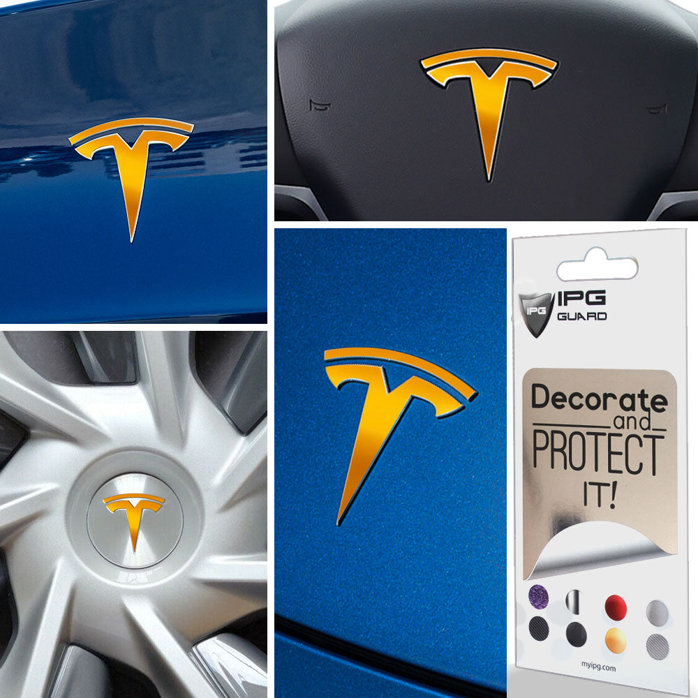 Tesla Model Y için IPG Dekoratif Koruyucu Amblem Sticker Etiket Aksesuar Vinil (8 Logo Set)
