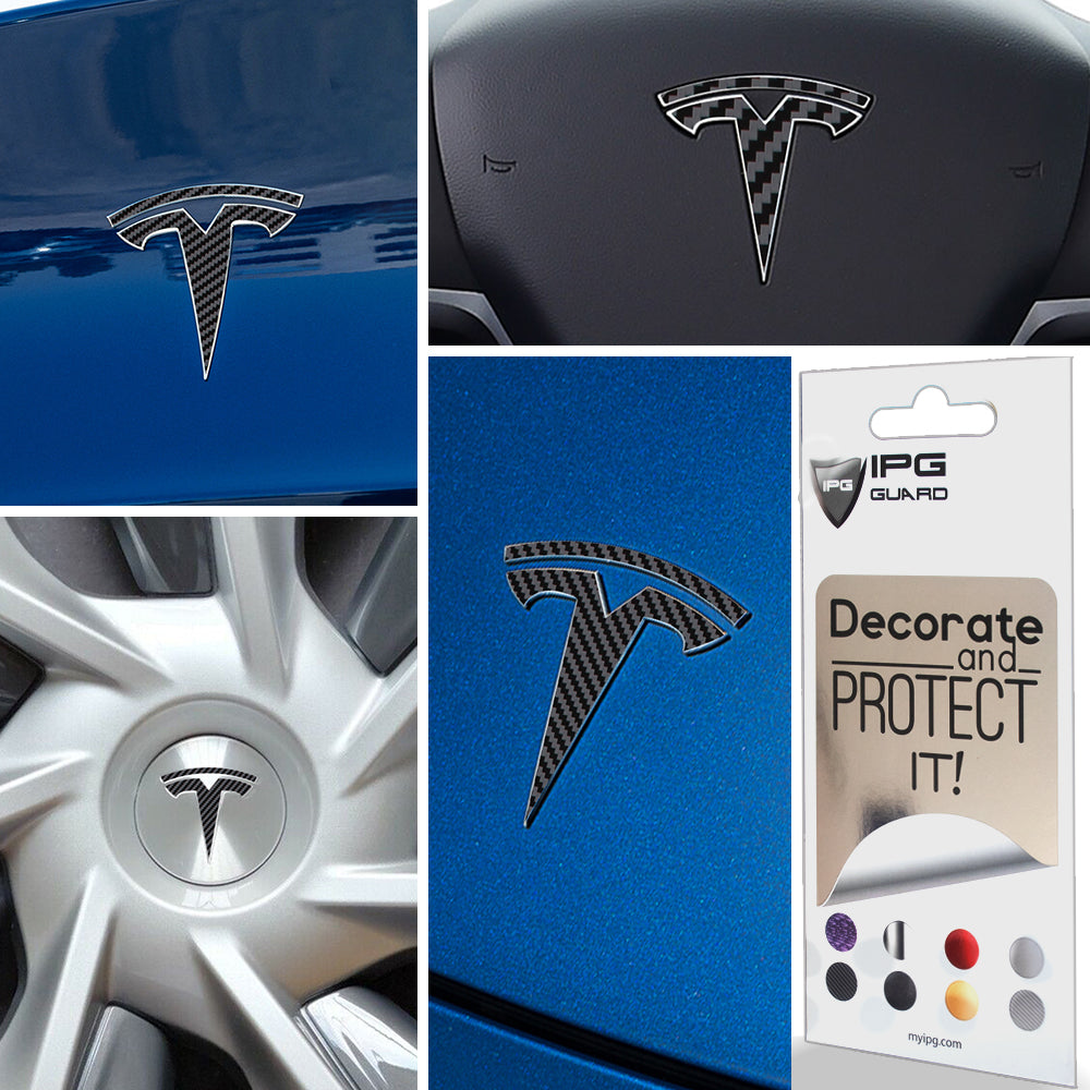Tesla Model Y için IPG Dekoratif Koruyucu Amblem Sticker Etiket Aksesuar Vinil (8 Logo Set)