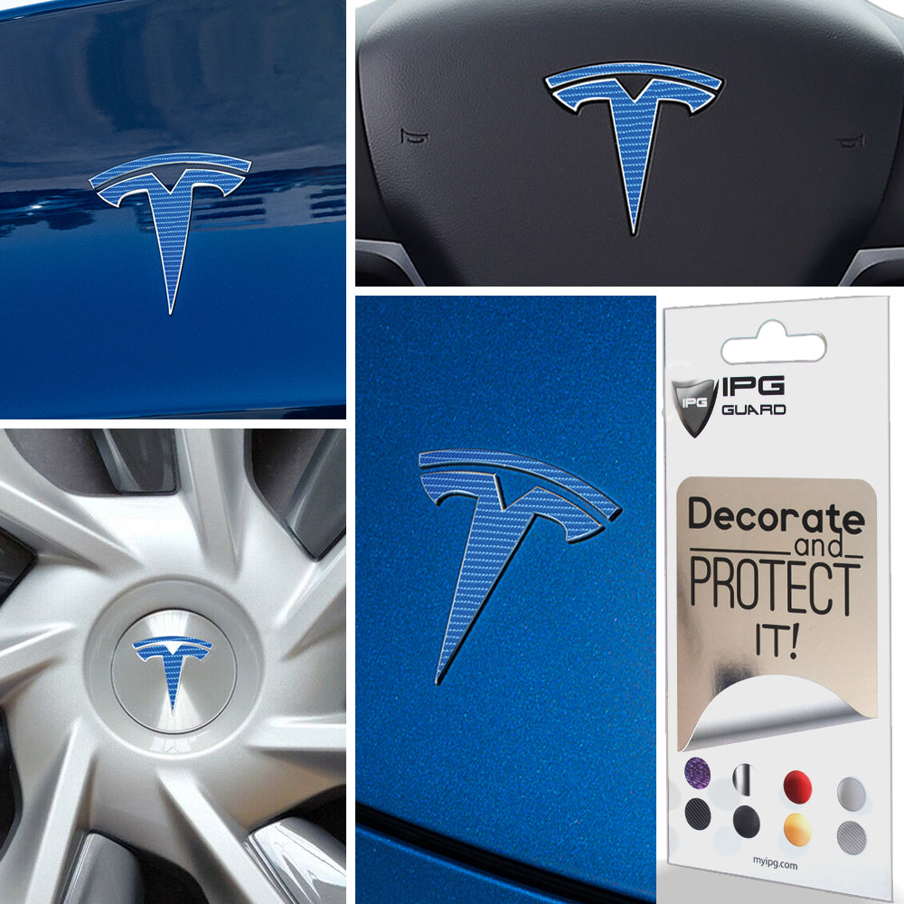 Tesla Model Y için IPG Dekoratif Koruyucu Amblem Sticker Etiket Aksesuar Vinil (8 Logo Set)