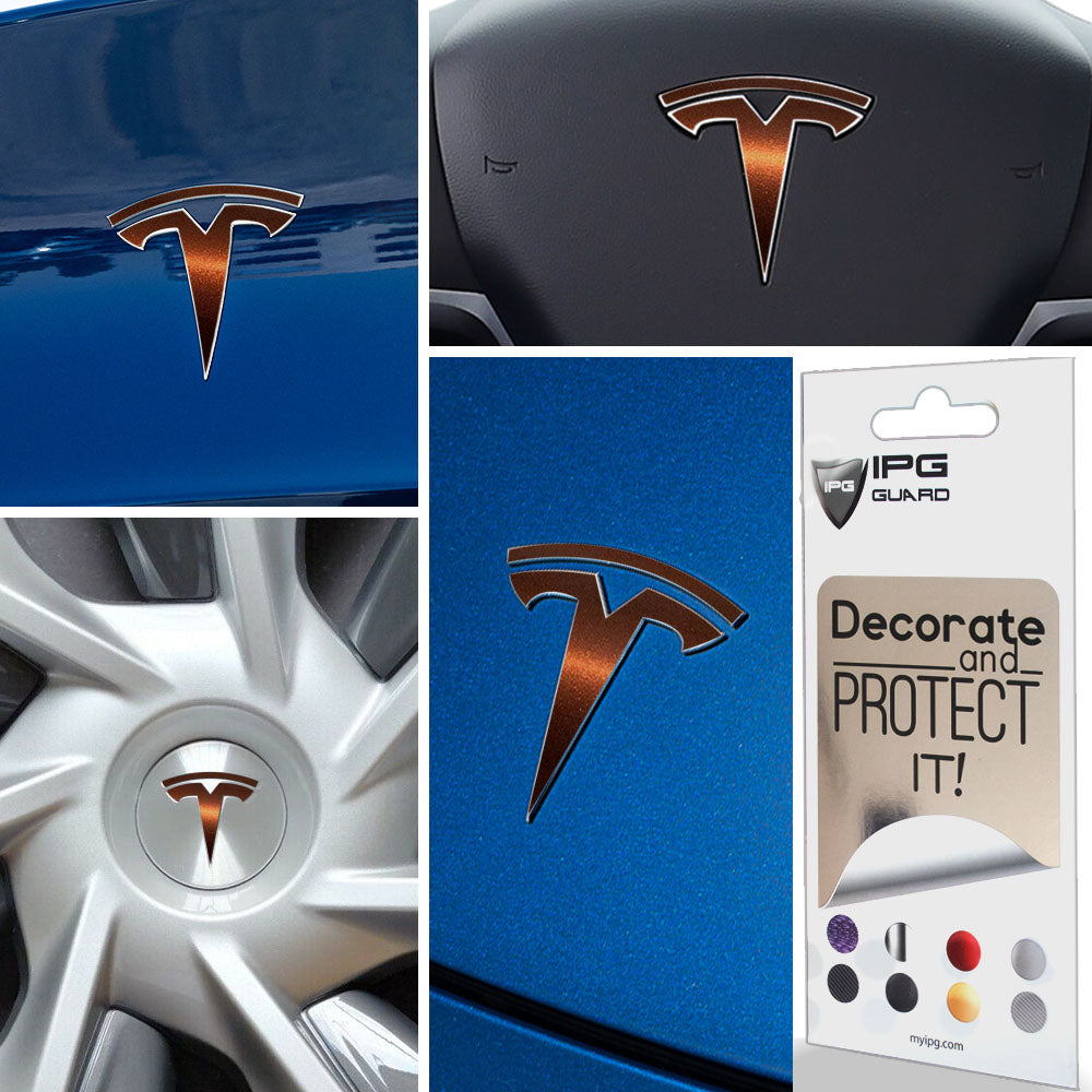 Tesla Model Y için IPG Dekoratif Koruyucu Amblem Sticker Etiket Aksesuar Vinil (8 Logo Set)
