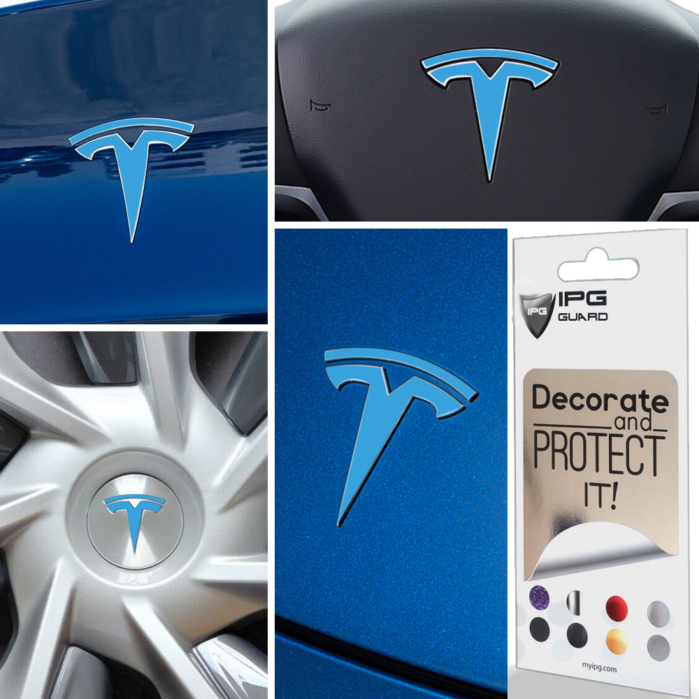 Tesla Model Y için IPG Dekoratif Koruyucu Amblem Sticker Etiket Aksesuar Vinil (8 Logo Set)