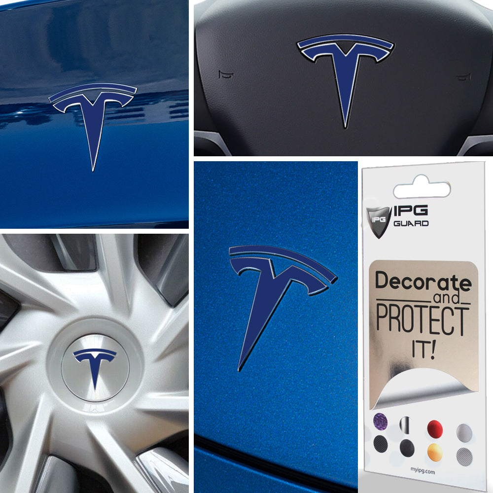 Tesla Model Y için IPG Dekoratif Koruyucu Amblem Sticker Etiket Aksesuar Vinil (8 Logo Set)