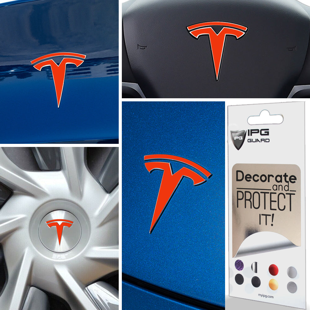 Tesla Model Y için IPG Dekoratif Koruyucu Amblem Sticker Etiket Aksesuar Vinil (8 Logo Set)