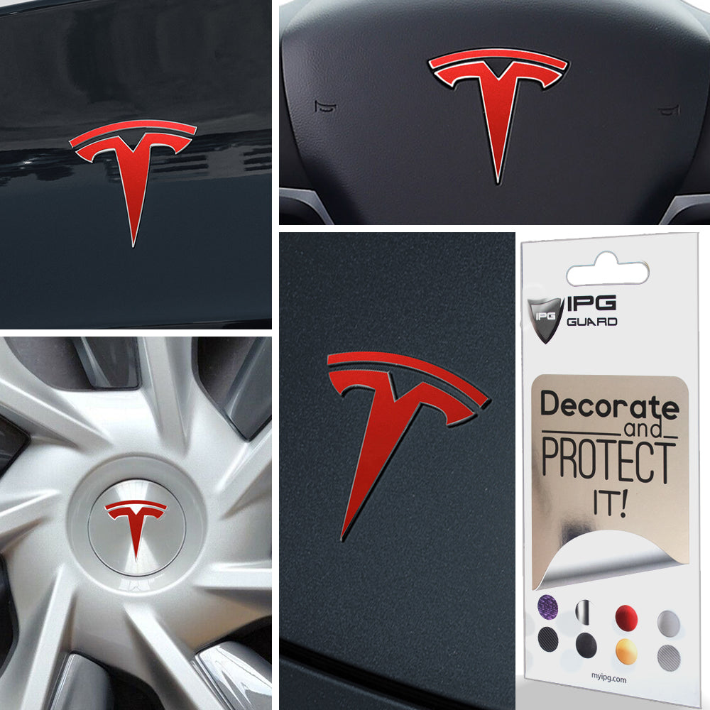 Tesla Model Y için IPG Dekoratif Koruyucu Amblem Sticker Etiket Aksesuar Vinil (8 Logo Set)