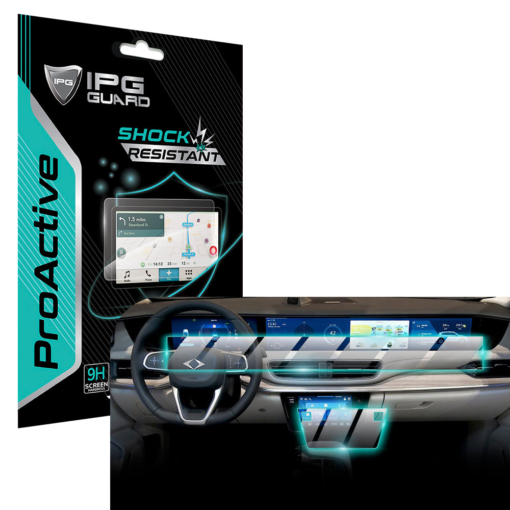 Togg T10F 12.3" inç Gösterge Paneli + 29" inç Bilgi Eğlence (Tek Parça) + 8" inç Kontrol Ekranı için 9H Nano IPG ProActive Ekran Koruyucu