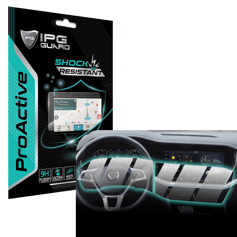 Volkswagen Touareg 2019-2023 12.3" inç Gösterge Paneli + 15" İnç Navigasyon için 9H Nano IPG ProActive Ekran Koruyucu (2'li SET)