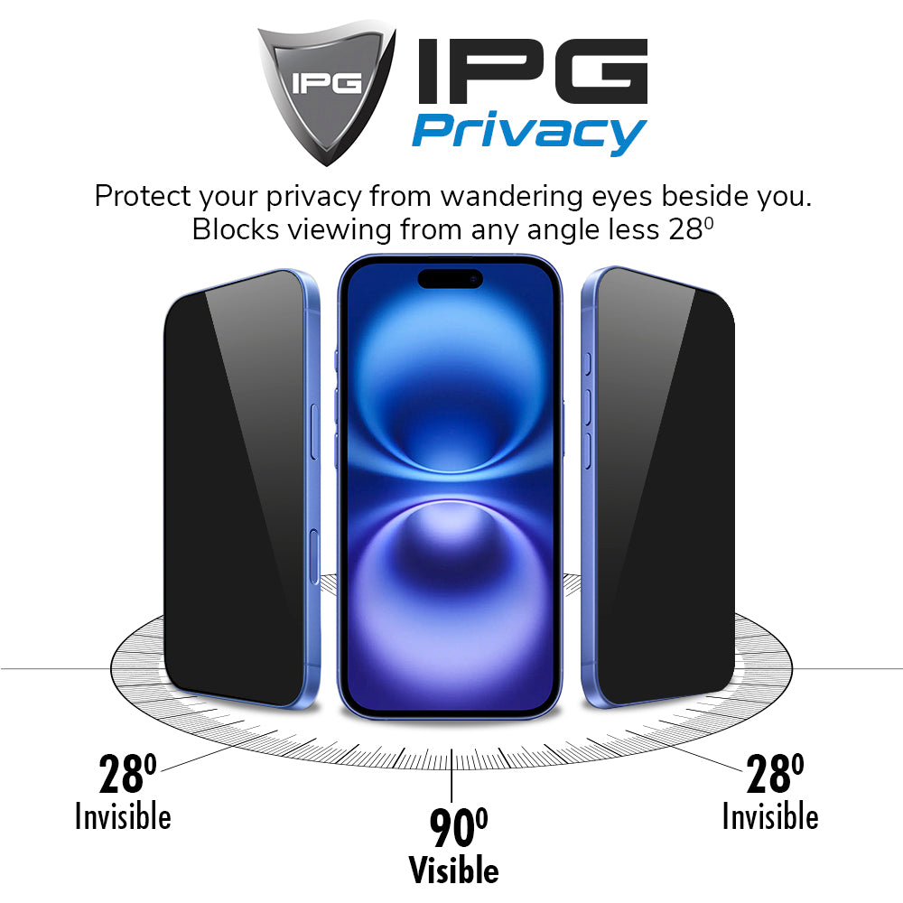 IPG Privacy for Apple iPhone 16 PRIVACY Anti-spy Glass SCREEN Protector