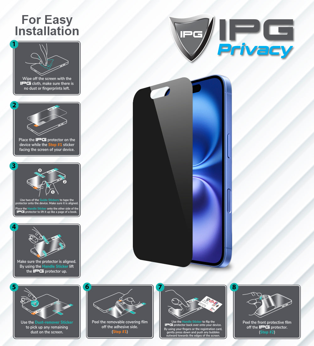 IPG Privacy for Apple iPhone 16 PRIVACY Anti-spy Glass SCREEN Protector