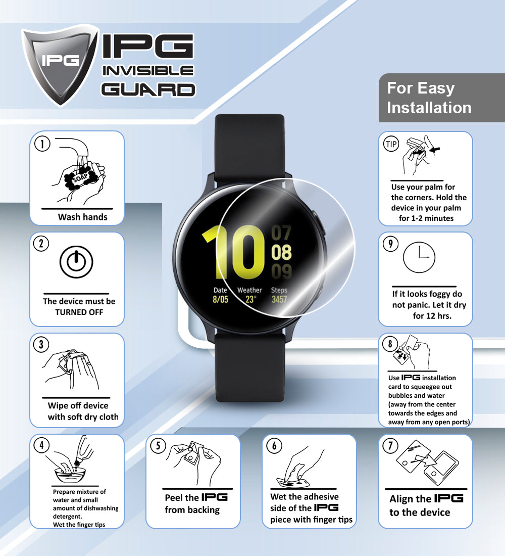 IPG Original for Universal Round (mm) Watch SCREEN Protector (Hydrogel)