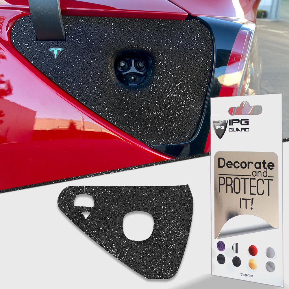 Tesla Model 3 - Model Y 2021-2023 Şarj Port Girişi için IPG Dekoratif Koruyucu Logo Amblem Sticker Etiket Aksesuar Vinil