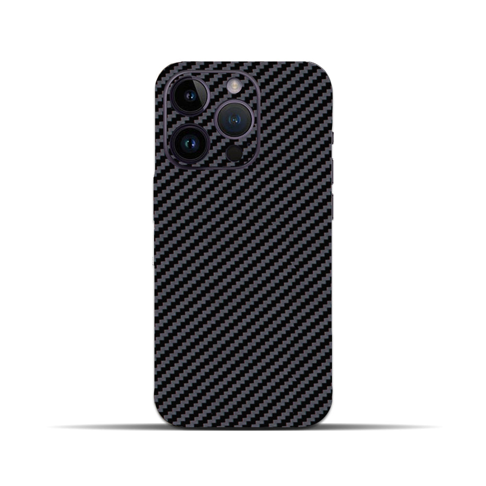 Apple iPhone 14 Pro - 14 Pro Max için IPG Dekoratif Karbon Fiber Vinil Ön, Arka ve Yanlar Tam Koruma