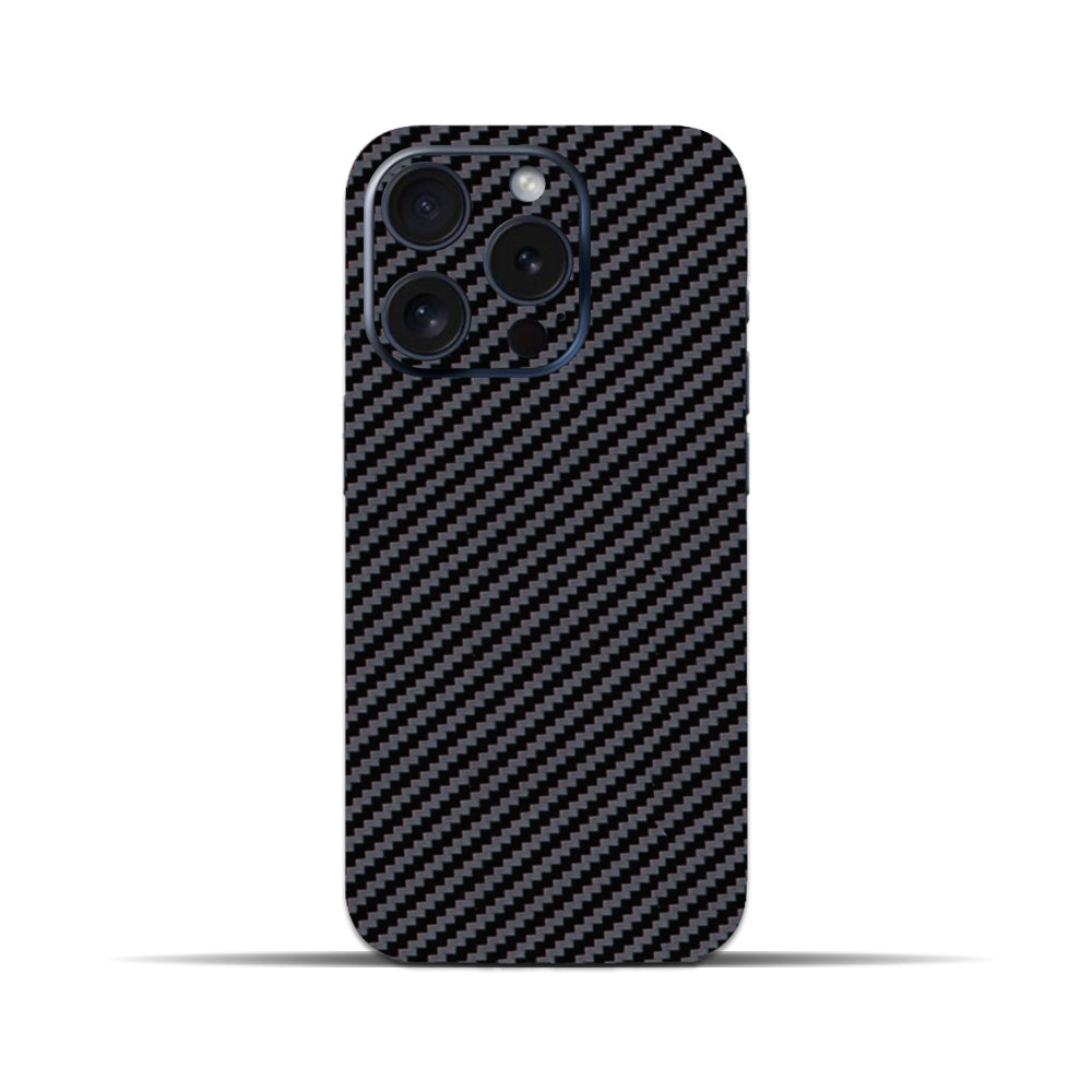 Apple iPhone 15 Pro - 15 Pro Max için IPG Dekoratif Karbon Fiber Vinil Ön, Arka ve Yanlar Tam Koruma