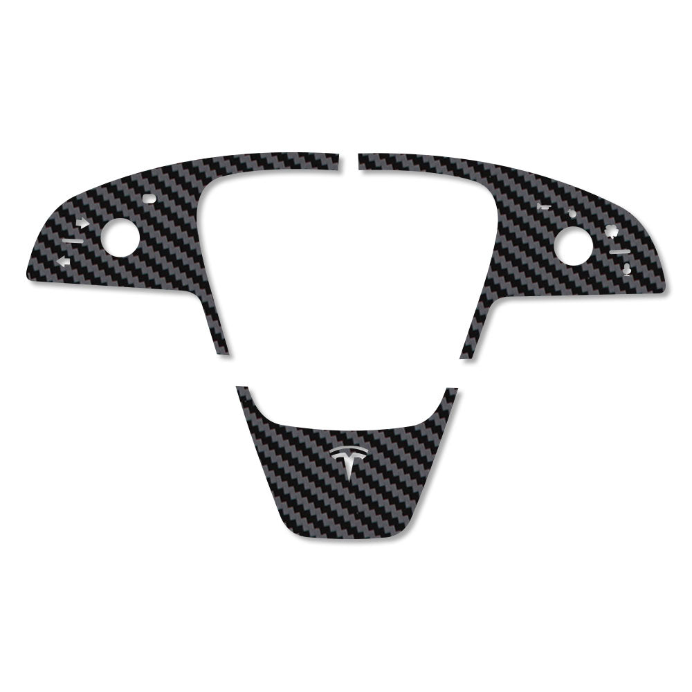 IPG Decorative for Tesla Model S - Model X 2024 Steering Wheel Wrap Decals Stickers with Logo Protector
