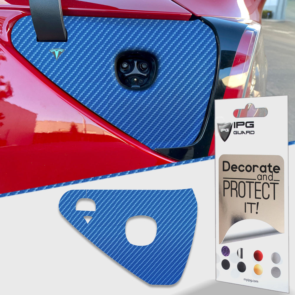 Tesla Model 3 - Model Y 2021-2023 Şarj Port Girişi için IPG Dekoratif Koruyucu Logo Amblem Sticker Etiket Aksesuar Vinil