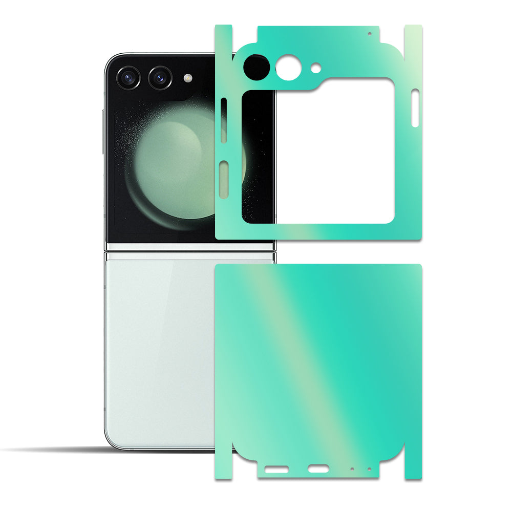 Samsung Galaxy Z Flip 5 için IPG Dekoratif Karbon Fiber Vinil Ön, Arka ve Yanlar Tam Koruma